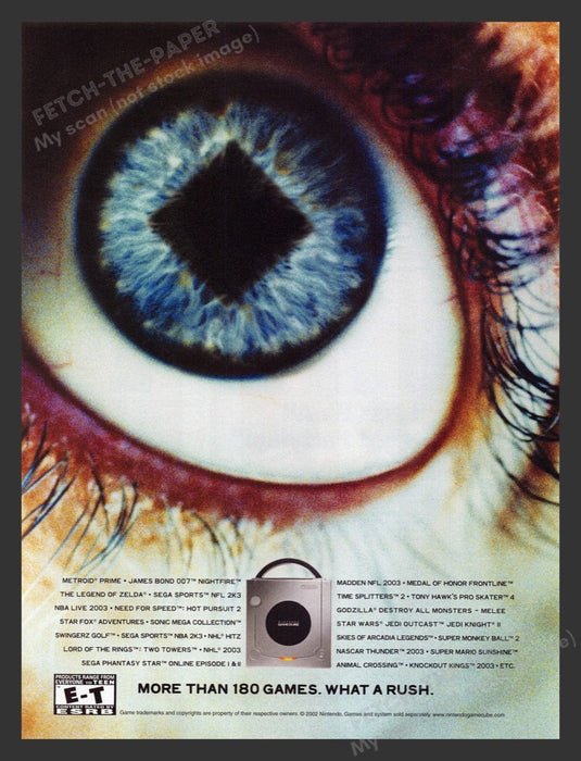 2002 Nintendo GameCube Eyeball Video Game Print Advertisement