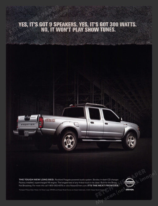 2002 Nissan Frontier 4x4 Truck Print Advertisement Ad