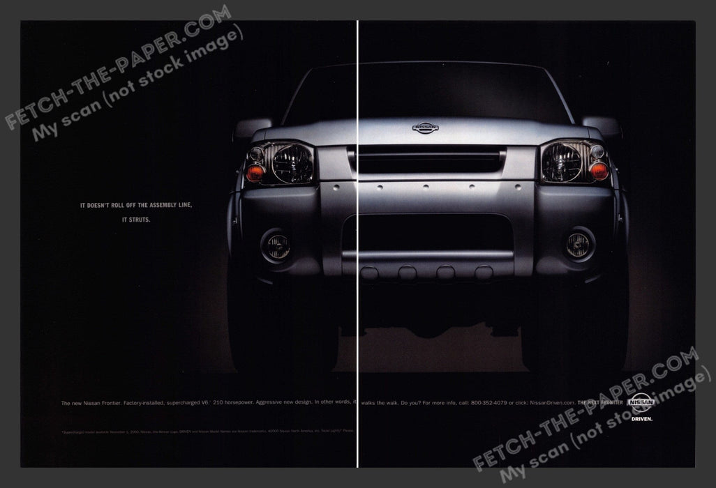 2000 Print Advertisement 2 Page Nissan Frontier Truck Ad.