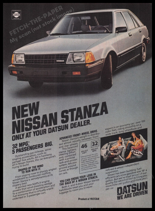 Nissan Stanza 1980s Print Advertisement Ad 1982 Fetch the Paper!