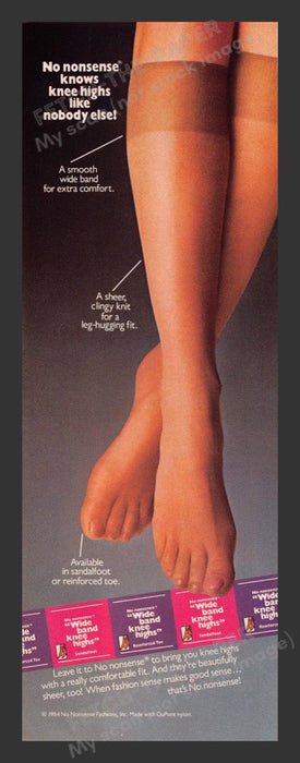 1984 No Nonsense Knee High Pantyhose Legs & Feet Print Advertisement Ad