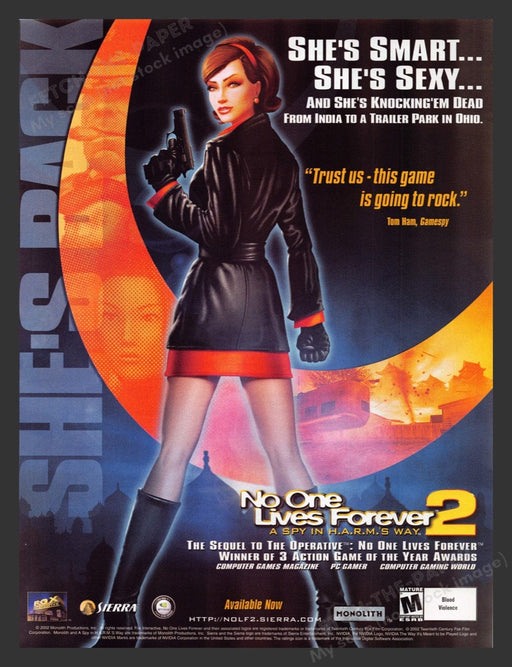 2002 No One Lives Forever 2 Video Game Print Advertisement