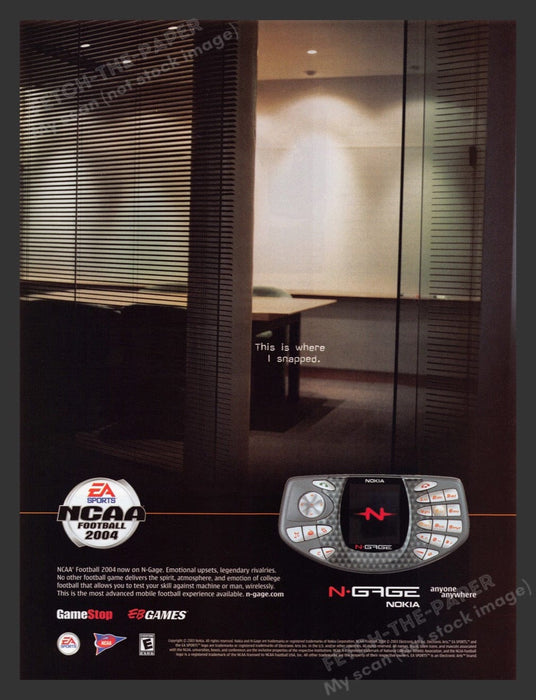 2003 Nokia N-Gage Video Game Console Print Advertisement Ad