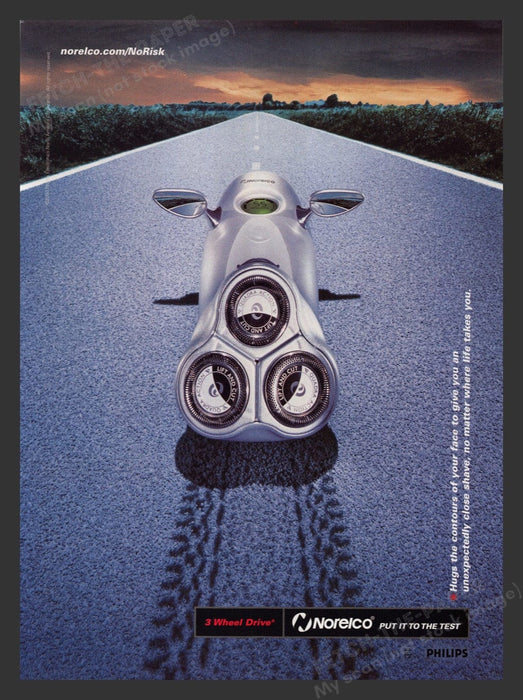 2000 Norelco "3 wheel drive" Men's Shaver Print Advertisement Ad