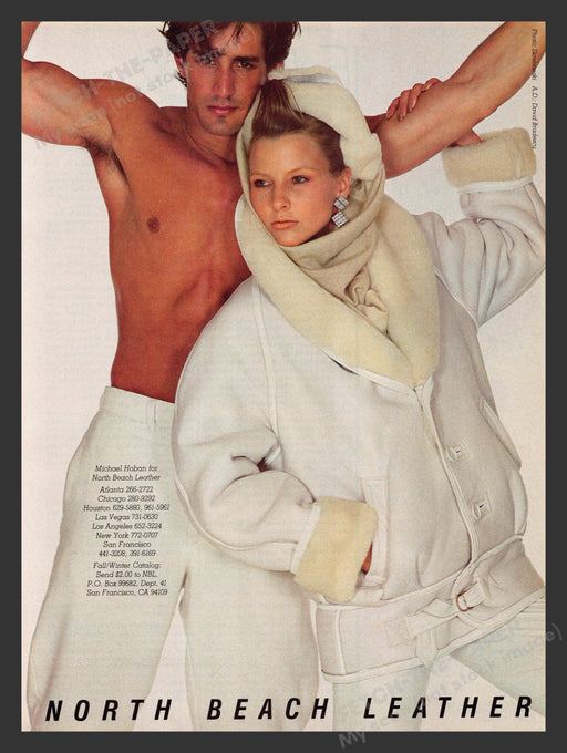 North Beach Leather 1980s Print Advertisement Ad 1983 Fashion Michael Hoban Fetch the Paper!