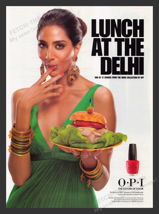 O.P.I. 2000s Print Advertisement Ad 2008 Nail Polish India Collection Cosmetics Fetch the Paper!