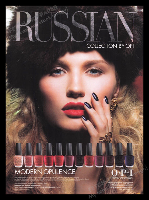 O.P.I. Nail Polish 2000s Print Advertisement Ad 2007 Russian Cosmetics Fetch the Paper!