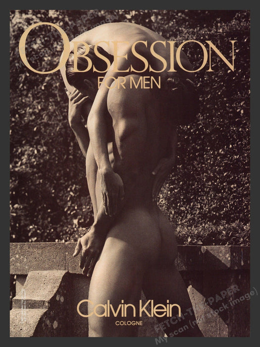 Obsession for Men Calvin Klein Cologne 1990s Print Advertisement Ad 1992 Fetch the Paper!