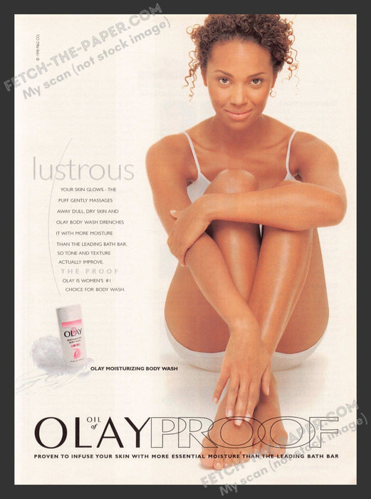 1998 Print Advertisement Oil of Olay Proof Body Wash Ad.