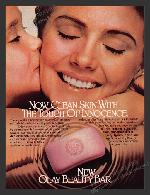 1983 Olay Beauty Bar Clean Skin Print Advertisement Ad