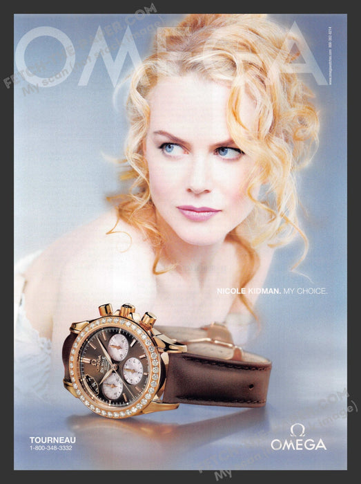 2007 Print Advertisement Omega Watches "De Ville" Nicole Kidman Actress Ad.