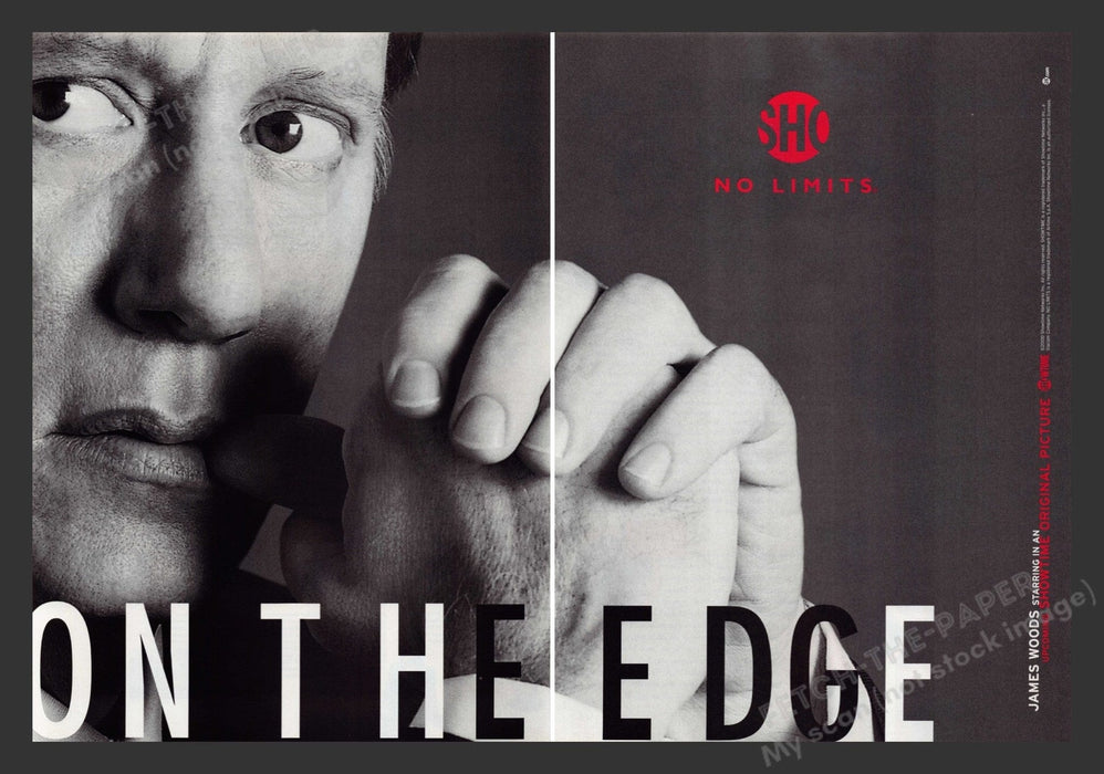 On the Edge 2000s Print Advertisement (2 pages) 2000 James Woods Actor T.V. Show Fetch the Paper!