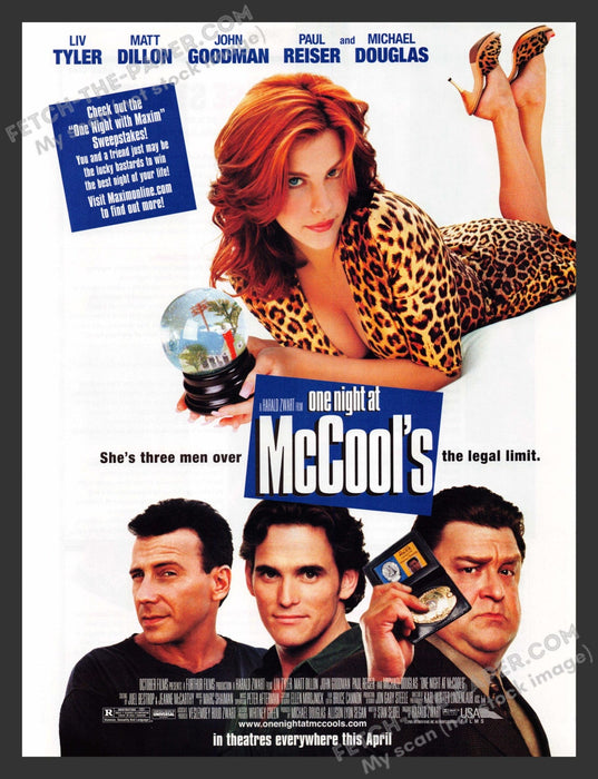 2001 One Night At McCool's T.V. Show Actress Actor Print Advertisement.