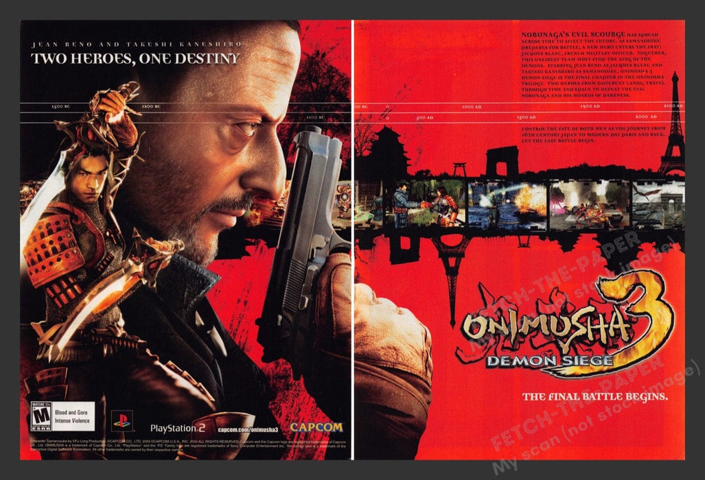2004 Onimusha 3: Demon Siege Video Game Print Advertisement (2 Pages)