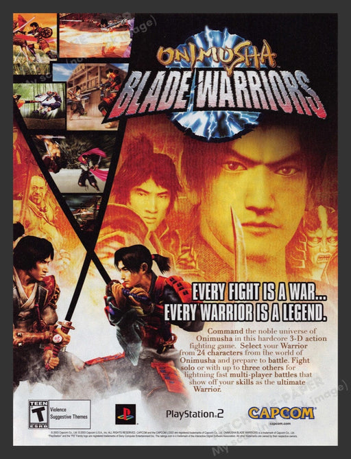 2004 Onimusha Blade Warriors Video Game Print Advertisement