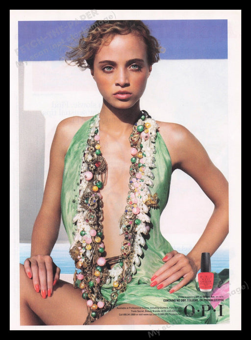 OPI 2000s Print Advertisement Ad 2009 Nail Polish Cosmetics Sexy Model Fetch the Paper!