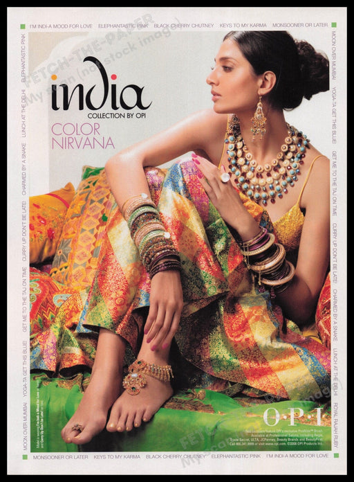 OPI Cosmetics 2000s Print Advertisement Ad 2008 India Collection Color Nirvana Fetch the Paper!