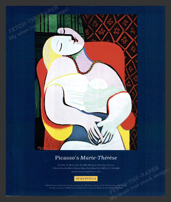 2008 Pablo Picasso NYC Art Gallery Show Print Advertisement Ad