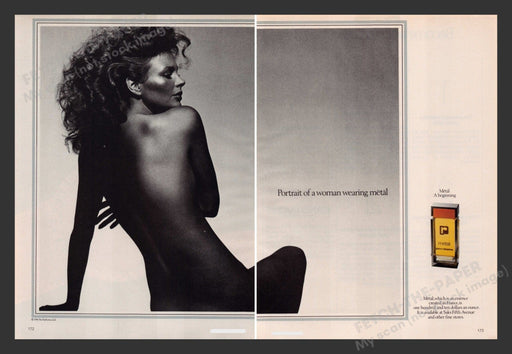 Paco Rabanne Metal Fragrance Portrait 1980s Print Advertisement (2 pages) 1981 Fetch the Paper!