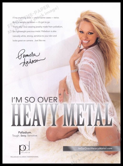 Palladium Jewelry Pamela Anderson 2000s Print Advertisement Ad 2011 Fetch the Paper!