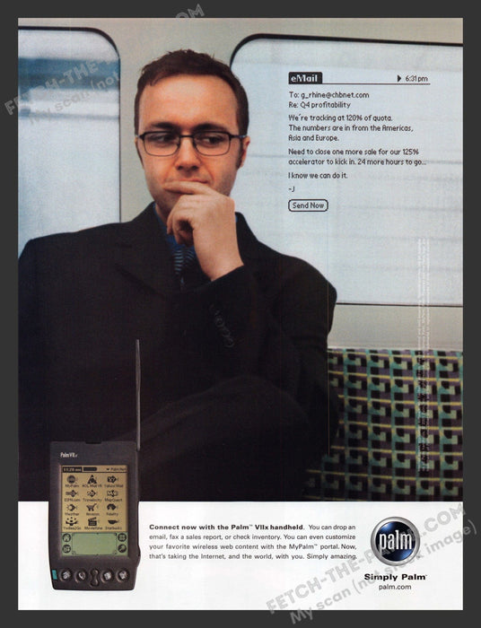 2001 Print Advertisement Palm VIIx Handheld Organizer Ad.
