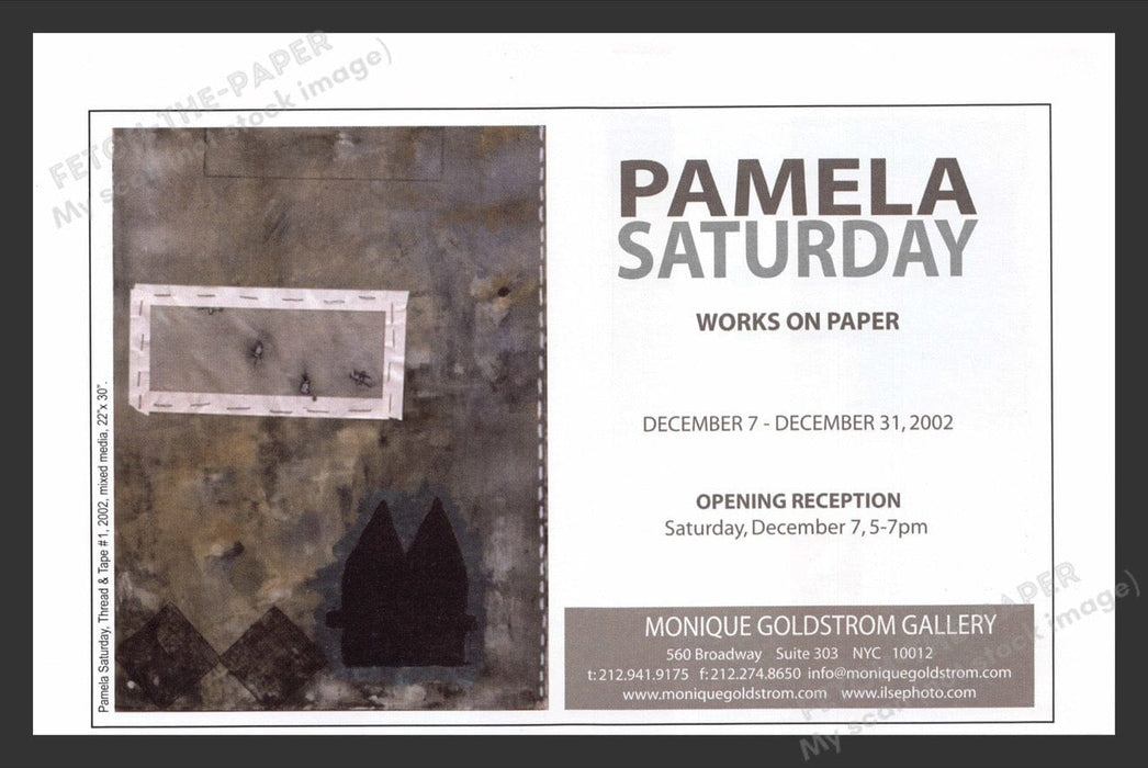 2002 Pamela Saturday NYC Art Gallery Show Print Advertisement Ad