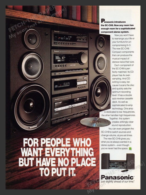 1990 Panasonic SC-CH9 Component Stereo System Print Advertisement Ad