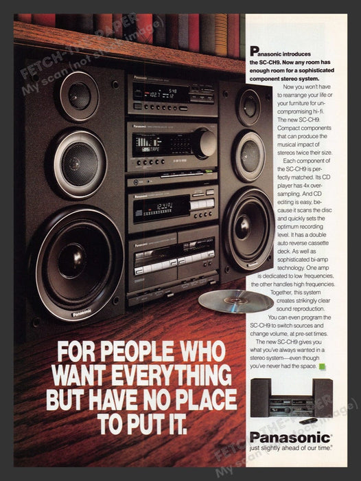 1990 Panasonic SC-CH9 Component Stereo System Print Advertisement Ad