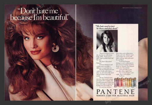 1988 Pantene Hair BIG HAIR style Print Advertisement (2 Pages)