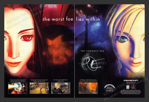 1998 Parasite Eve Video Game Print Advertisement 2 pages