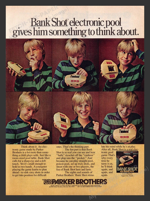 1980 Parker Brothers Bank Shot Electronic Pool Print Advertisement Ad