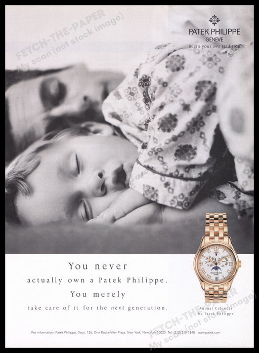 Patek Philippe 2000s Print Advertisement Ad 2003 Fetch the Paper!