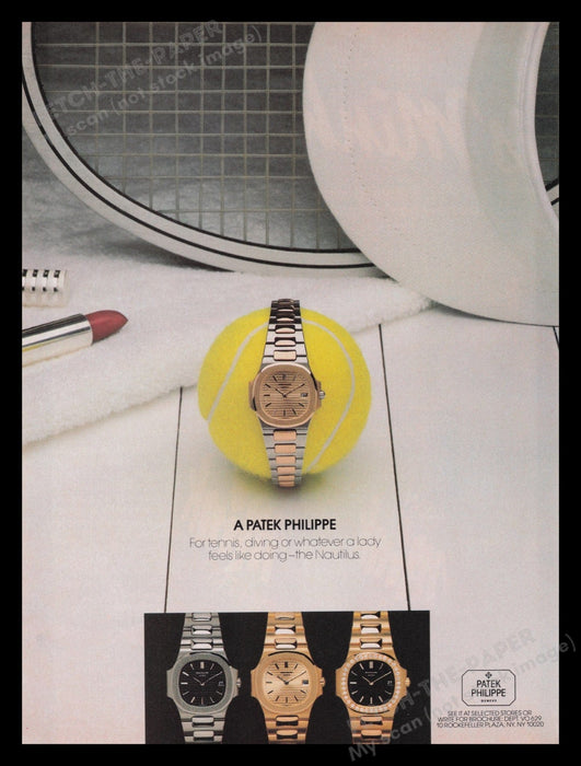 Patek Philippe Watch 1980s Print Advertisement Ad 1981 Lady The Nautilus Fetch the Paper!