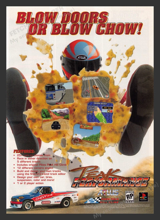 1997 Peak Performance "Blow doors or blow chow!" Video Game Print Advertisement