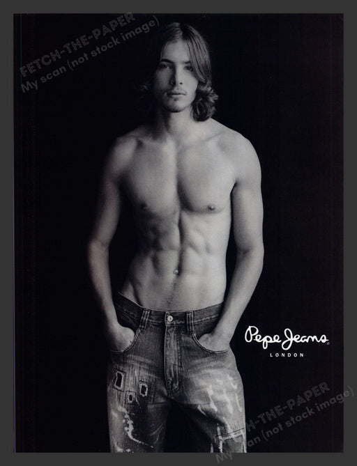 2002 Pepe Jeans London Sexy Shirtless Male Model Print Advertisement.