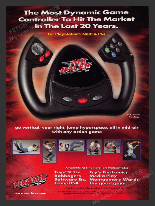 1998 Per4mer Air Racer Controller Video Game Print Advertisement