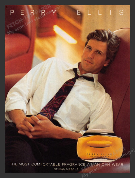 1987 Perry Ellis Cologne for Men Sexy Man Print Advertisement Ad