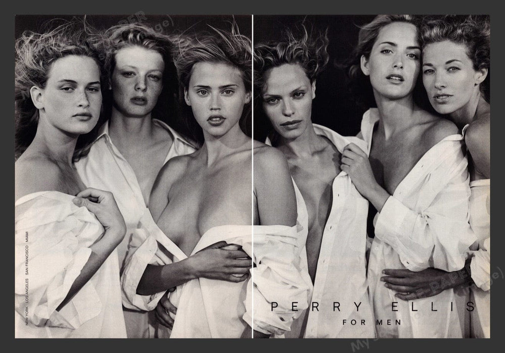 1999 Perry Ellis for Men Sexy Models Print Advertisement (2 Pages)