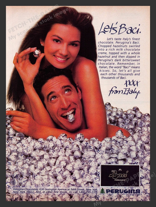 1987 Perugina's Baci Chocolate Italy Print Advertisement Ad