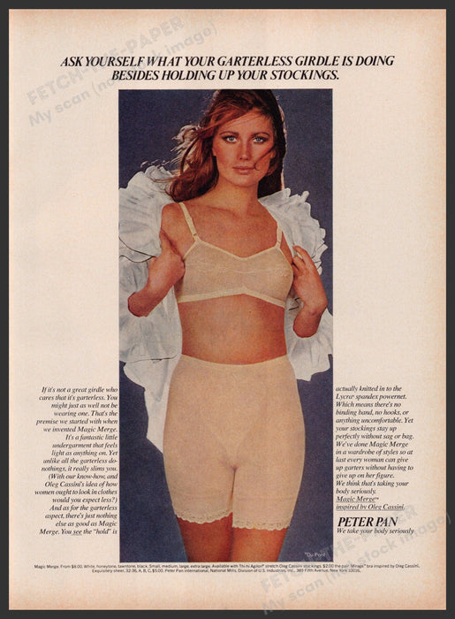 Peter Pan Magic Merge 1960s Print Advertisement 1969 Girdle Fetch the Paper!