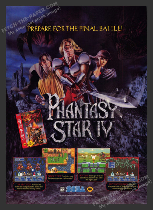 1995 Print Advertisement Phantasy Star IV Video Game Ad.