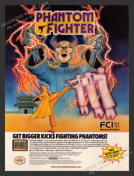1990 Print Advertisement Phantom Fighter Video Game Ad.