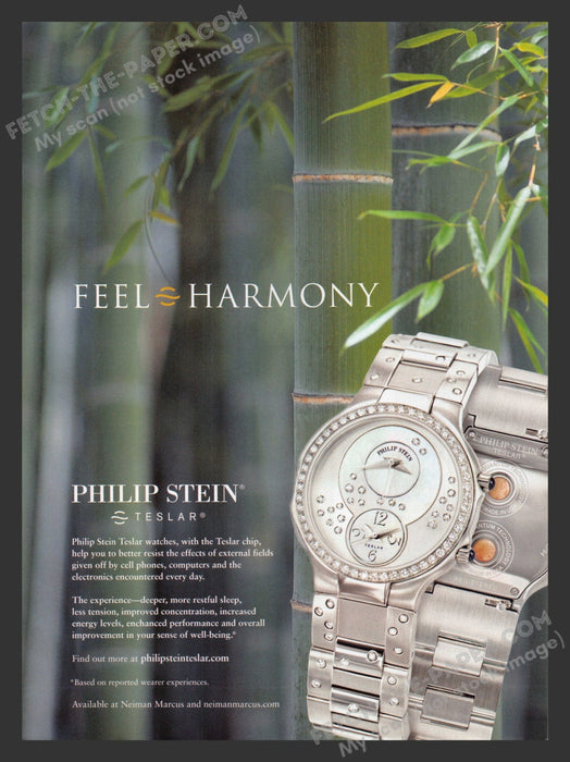 2007 Print Advertisement Philip Stein Watches "Teslar" Ad.
