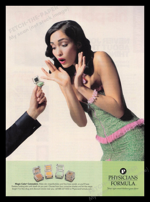 Physicians Formula 2000's Print Advertisement Ad 2004 Magic Cube Cosmetics Fetch the Paper!
