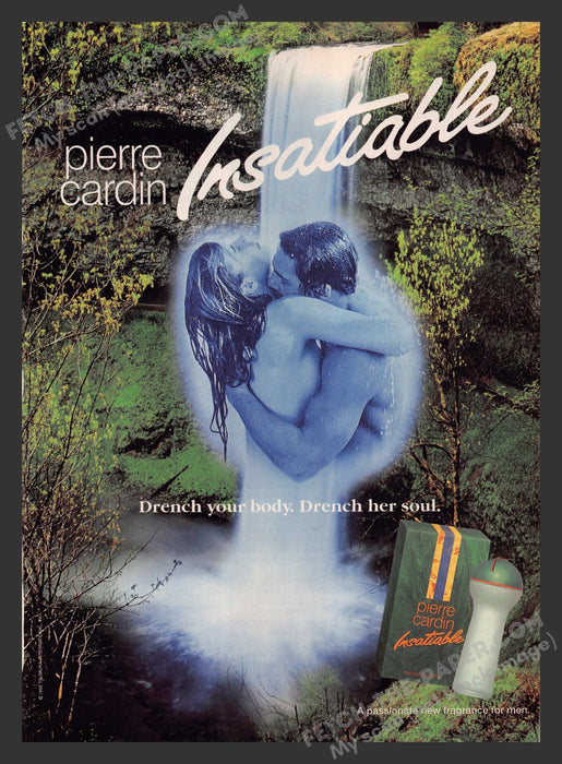 1995 Print Advertisement Pierre Cardin "Insatiable" Cologne for Men Ad.