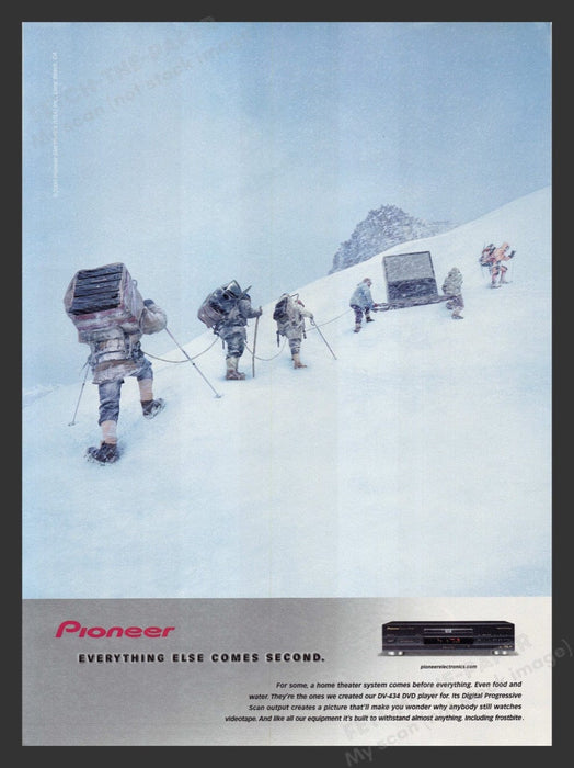 2000 Pioneer DV-434 DVD Player Climbing Mountain Print Advertisement Ad