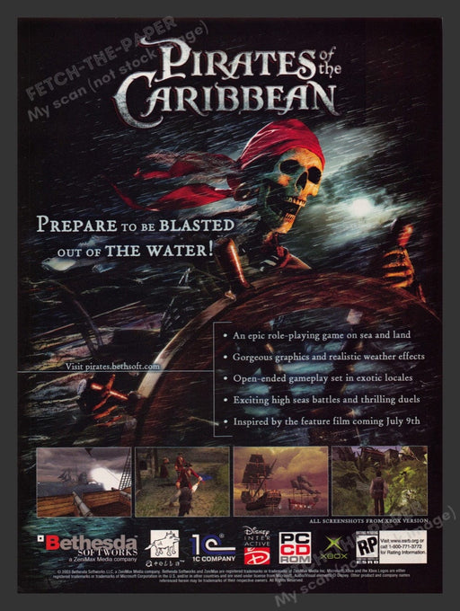 2003 Pirates of the Caribbean Video Game Print Advertisement