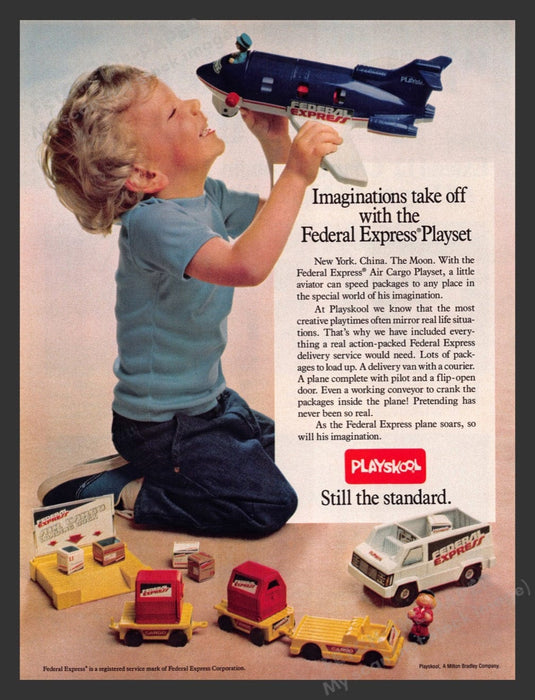 1984 Playskool Federal Express Playset Print Advertisement Ad