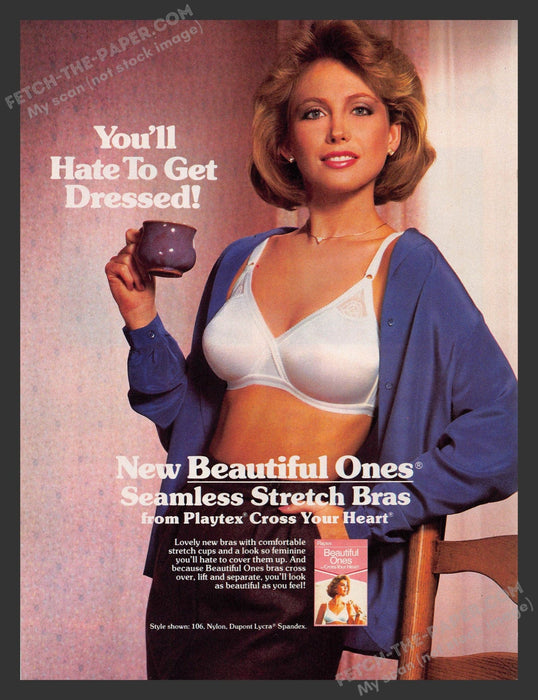 1984 Print Advertisement Playtex Beautiful Ones Cross Your Heart Bra Ad.