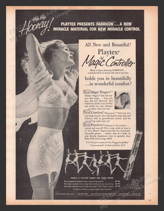 1956 Playtex Magic Controller Girdle Print Advertisement Ad